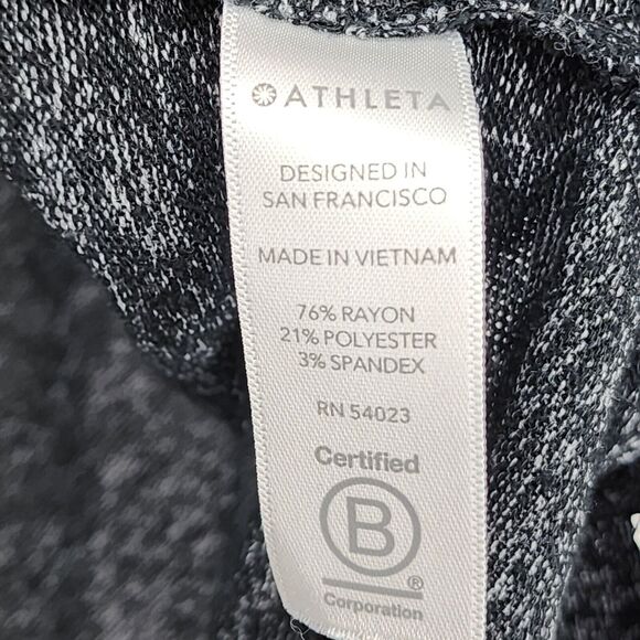 Athleta Hooded Draped Cardigan Black Heathered Long Sleeve Sweater Size XXS - Picture 3 of 4